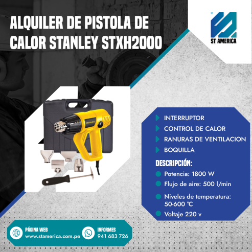 PISTOLA DE CALOR STANLEY STXH2000 EN ALQUILER