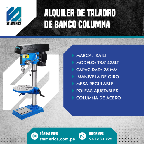 Alquiler de Taladro Banco Columna